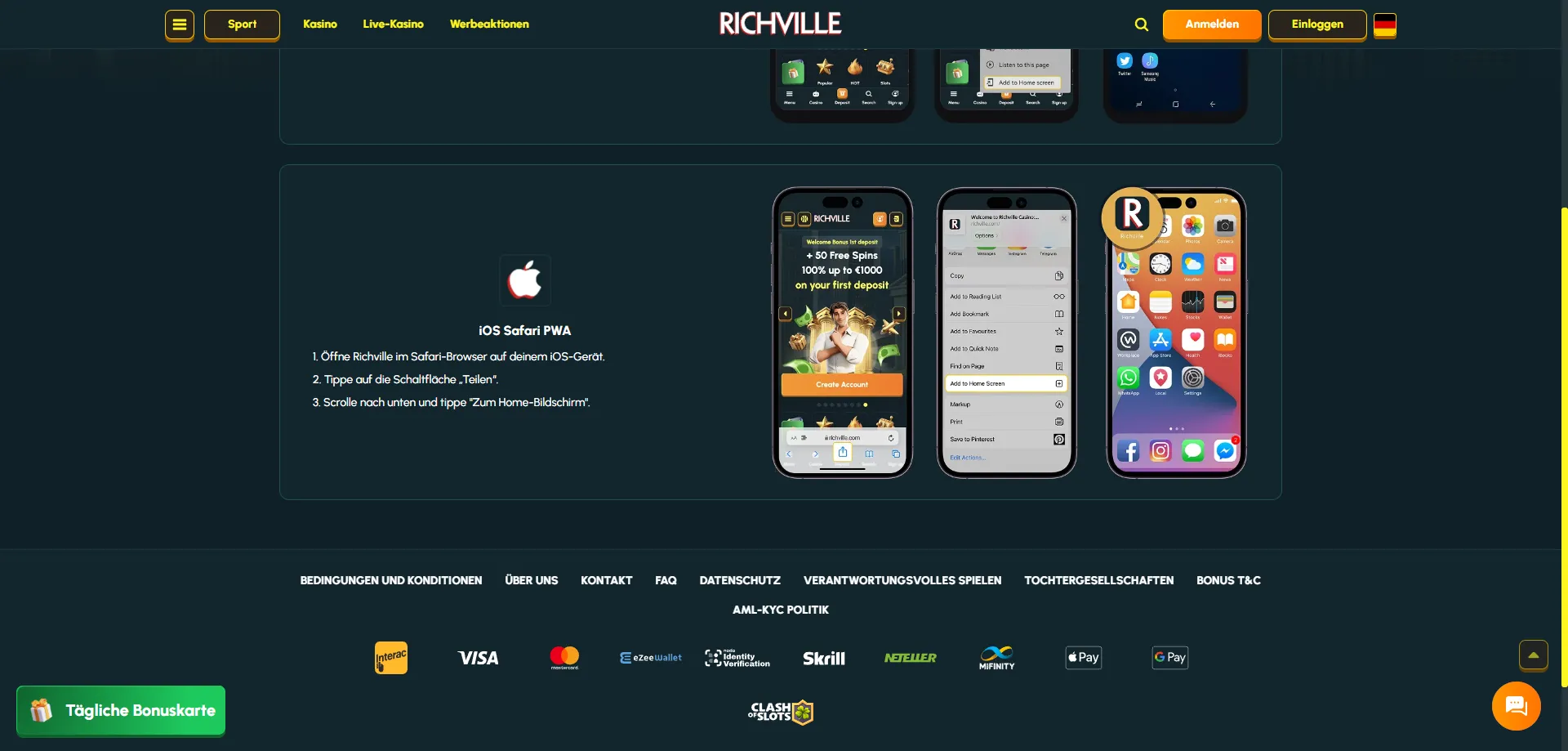 Richville Casino App – mobiles Spielen auf iOS und Android